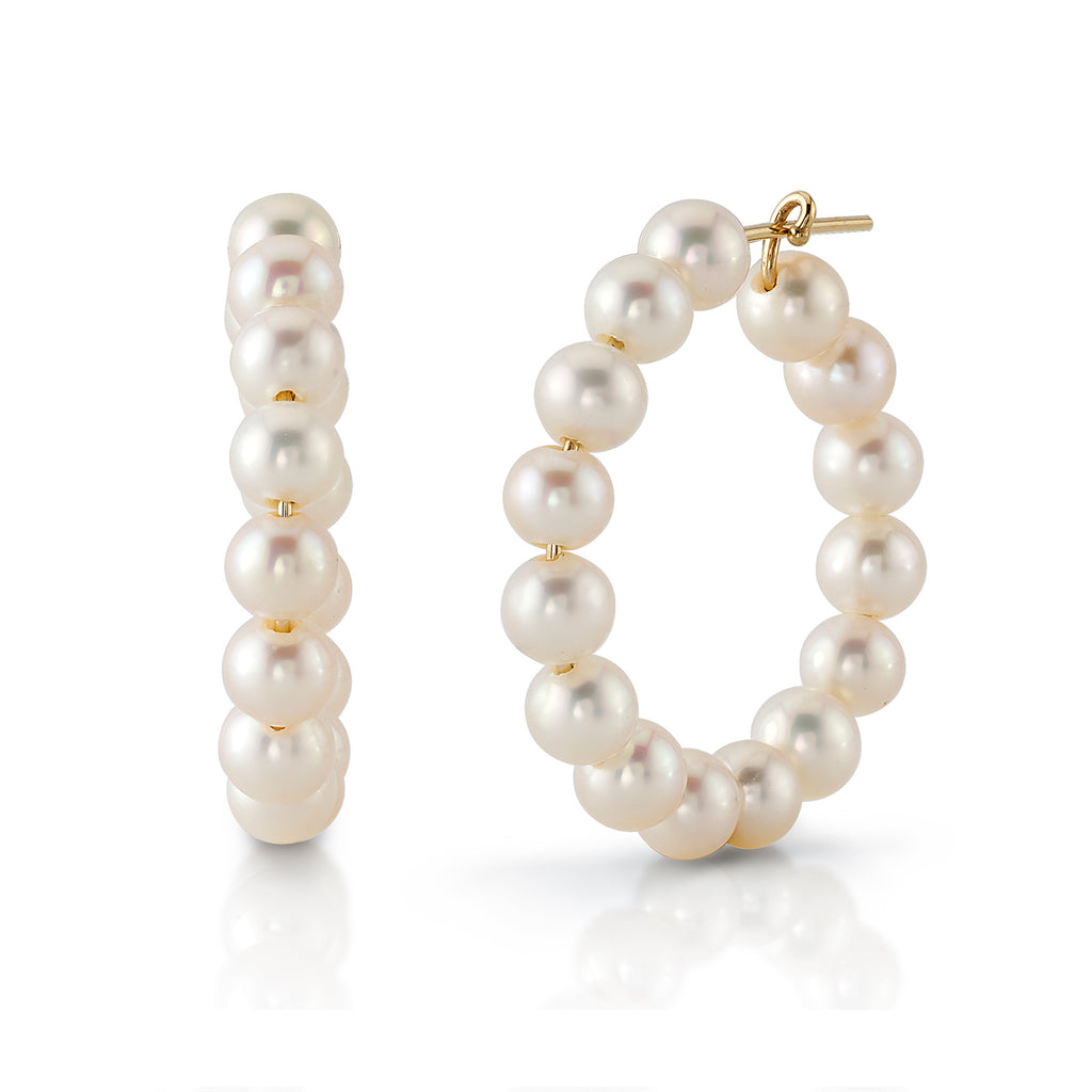 Buy OOMPH White Pearl Large Hoop Fashion Drop Earrings Online At Best Price  @ Tata CLiQ